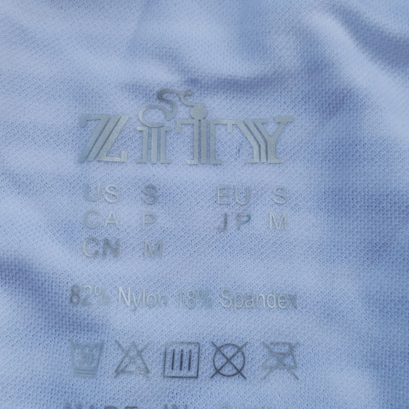 Zity Black and White Striped Sports Bra with Sheer Accent Size Small - Picture 4 of 5